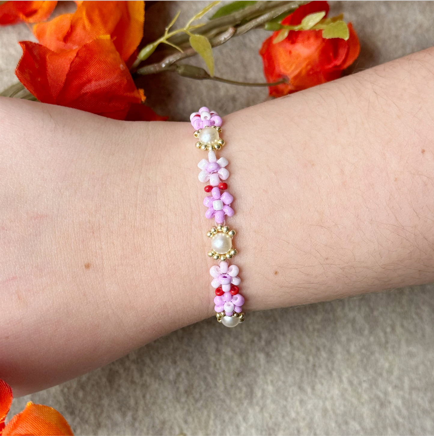 February Flower Bracelet